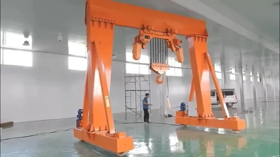 Height Adjustable 360 Degree Rotate Rubber Tyred 5ton Electric Single Girder Mobile Gantry Crane