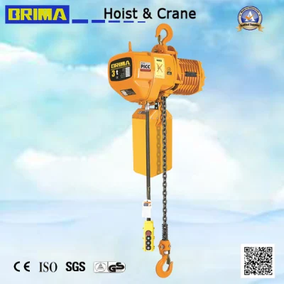 3t High Grade Electric Chain Hoist Trolley with Fixed Hook