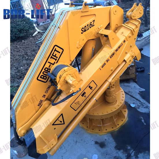 16ton Sea Hydraulic Knuckle Offshore Marine Port Dock Deck Boat Crane for Port