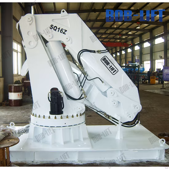 16ton Sea Hydraulic Knuckle Offshore Marine Port Dock Deck Boat Crane for Port