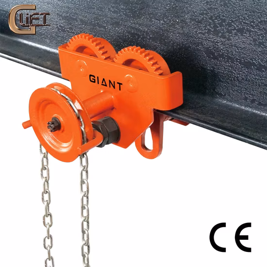 China Manufactory Hand Push Trolley Beam Crane Hoist Manual Trolley 0.5t - 10t with CE Certification (GCL\GCT Series)
